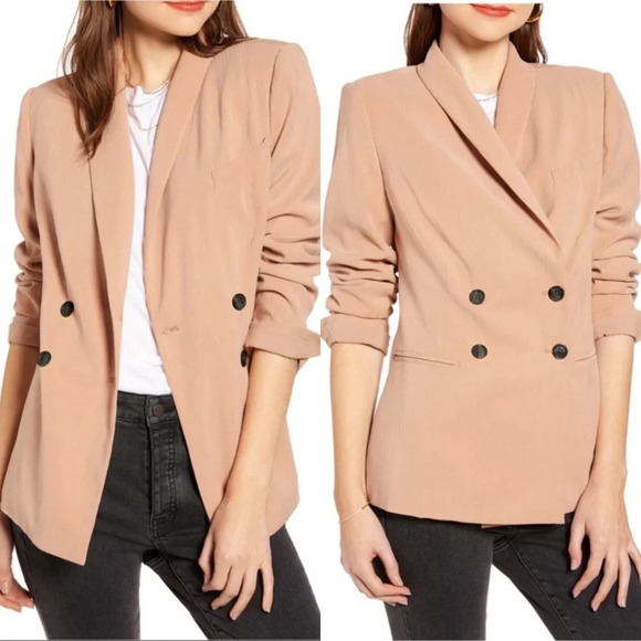 Something Navy Drapey Double Breasted Blazer size x-small - Picture 1 of 8